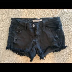 Black jean shorts